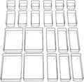 SMARTAKE 22-Piece Drawer Organizer with Non-Slip Silicone Pads, 4-Size Clear Desk Drawer Organizer Trays Storage Tray for Makeup, Jewelries, Utensils in Bedroom Dresser, Office and Kitchen, Clear