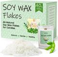 UNOTENA Soy Wax Flakes for Candle Making, Natural Candle Wax, Farm-Sourced, No Additives, Safe and Pure, 40LB