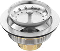 BOTEMY Stainless Steel Sink Drain Strainer Kit 3-1/2 inch Kitchen Drain Assembly with Metal Center Knob Basket Stopper Replacement for Standard Kitchen Sinks, Brushed