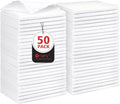 Orighty Cleaning Cloths, Shop Towels 50 Pack, Shop Rags Reusable, Microfiber Cleaning Rags Bulk for Cars, Multi-Purpose Lint Free Towels for Automotive, Mechanic, Kitchen, 11.5’’ x 11.5’’, White