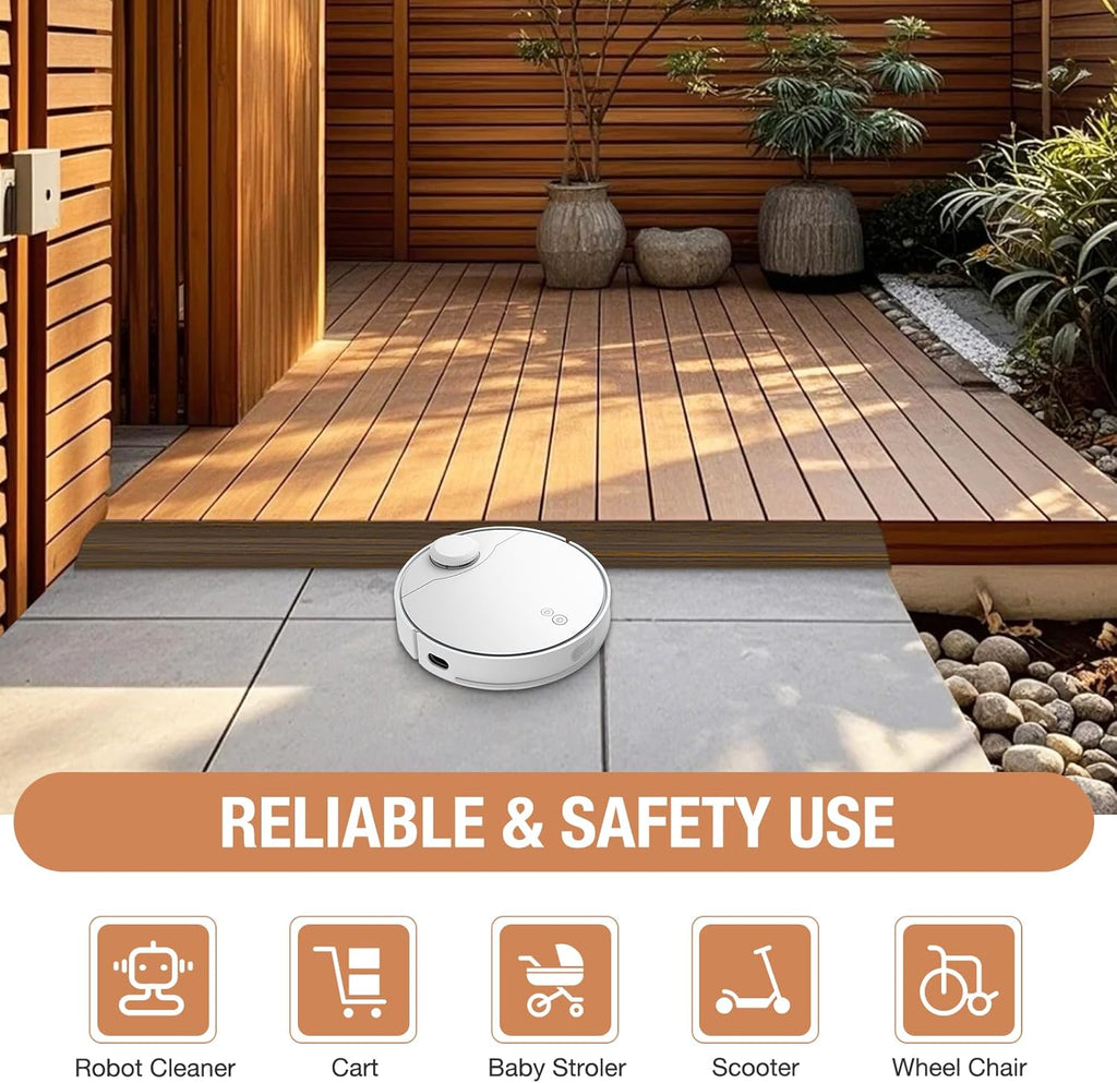 Floor Transition Strip Self Adhesive Vinyl Door Threshold for Doorways Carpet Edging Trim Overlap Edge Reducer for Laminate Floor, Carpet, Tile (Deep Brown Wood Grain, 1/5" to 2/5", 6.6Ft)