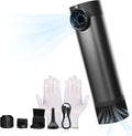 VSGO Electric Compressed Air Duster, Portable Cordless Handheld Air Blower with Led Light,10000mah Quick-Fill Inflator with 3nozzles Compatible for Gaps, Computer, Keyboard