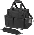 Compact Wearable Cleaning Caddy, Small Supplies Organizer with Handle & Shoulder Straps for Housekeepers, Under Sink & Car Cleaning Tool Organizer Bag (Black)