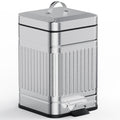 CEROELDA Small Trash Can with Lid-5L/1.3 Gal,Outdoor Dog Poop Garbage Can-Farmhouse Retro Metal Waste Bin w/Step Pedal for Bathroom Bedroom Office-Soft Close-Galvanized Steel…