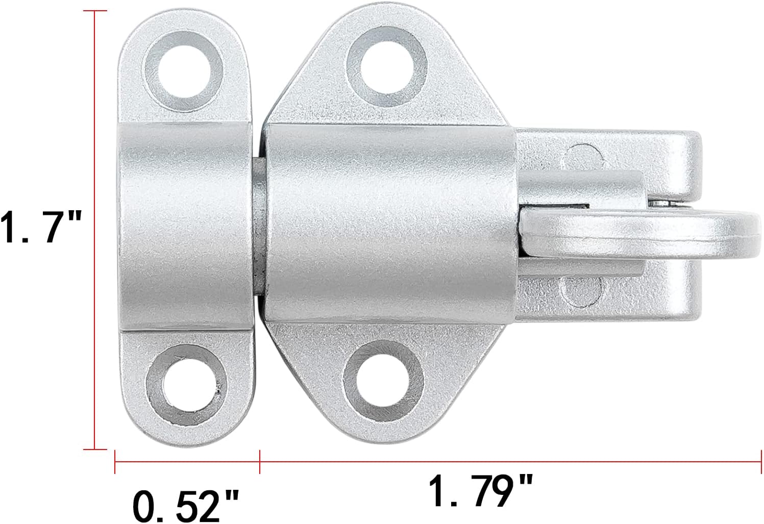 5 Packs Self-Closing Latches，Silver Gray Spring Door Lock，Resilient Bolt Latch Aluminum Alloy Safety Automatic Spring Barrel Slide Door Lock with Screws,Used for Gate,Window and Cabinet etc