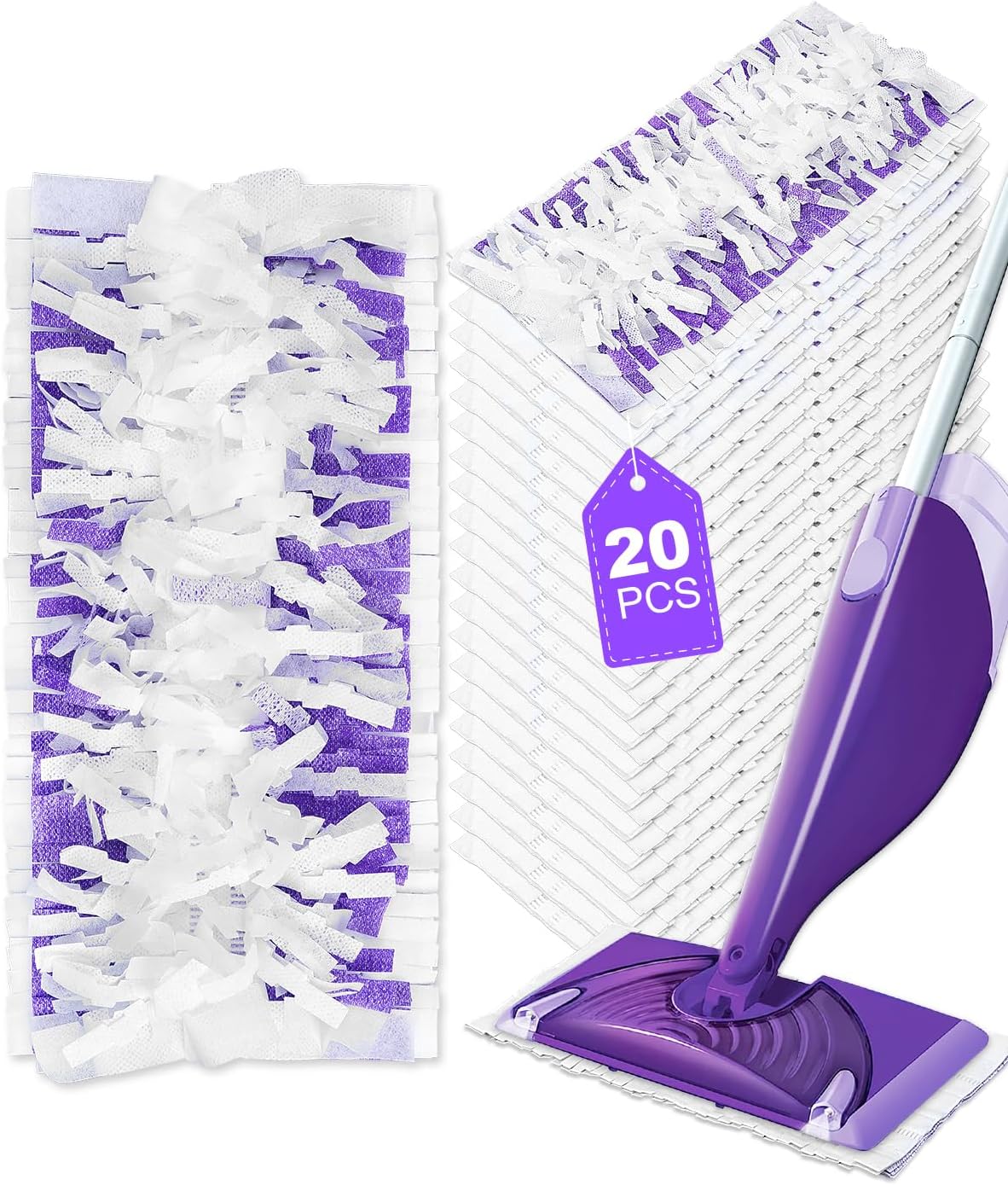 Replacement Mop Pads Refills 20 Pack for Swiffer Wet Jet Spray Mops for Floor Cleaning Disposable Mopping Pad