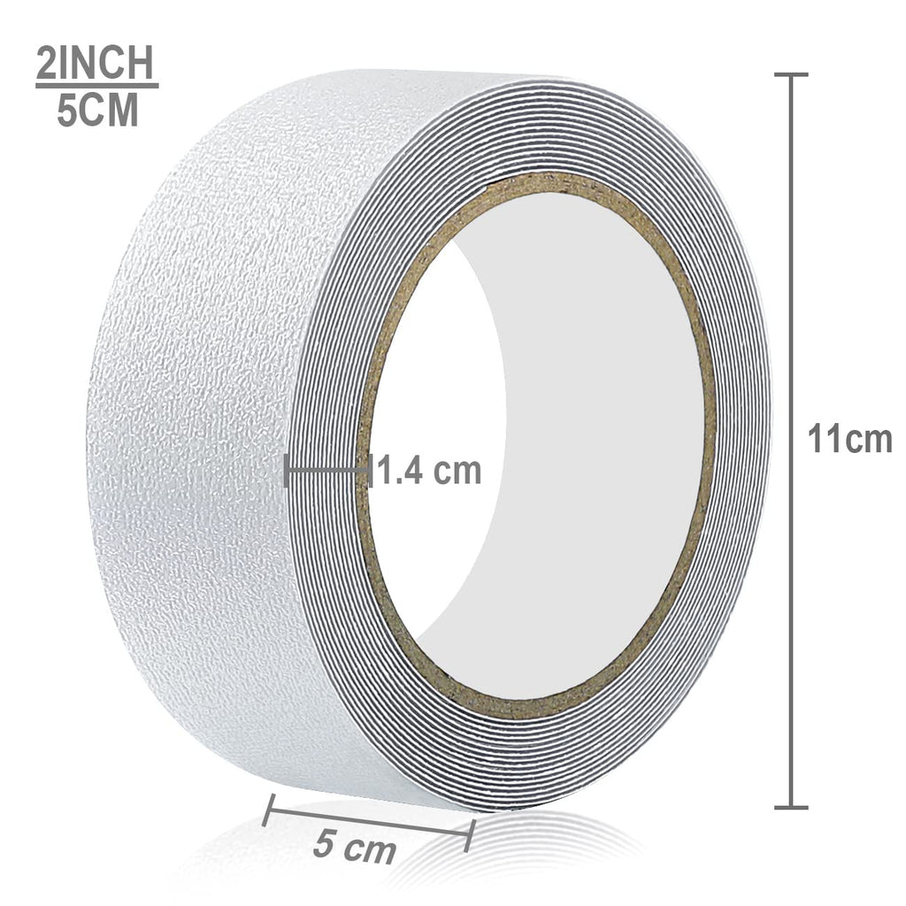 Anti Slip Tape Transparent, More Clear and Comfortable Safety Track Tape (2" Width x 190" Long, Clear)
