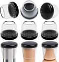 Ezprotekt 24 Pcs Large Clear Silicone Chair Leg Sliders for Carpet, Round Chair Glides for Rug, Teflon Furniture Pad Bar Stool Chair Leg Protectors Caps to Slide Smooth (XL Fit: 1-2/5" to 1-13/20")