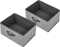 Storage Baskets, 15.7 Inch Woven Fabric Bins, Storage Cubes with Reinforced Handles, Organizer Bins for Closet Shelves, Foldable, for Toys, Clothes, Natural Beige (2PCS/Grey-15.7*11*7.8inch)