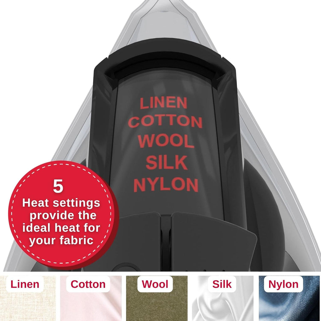 SINGER SteamCraft Plus 2.0 Steam Iron (1800W) | Steamer with Stainless Steel Plate, OnPoint Precision Tip, Vertical Steam, Auto Shutoff & 300ml Tank Capacity - Black