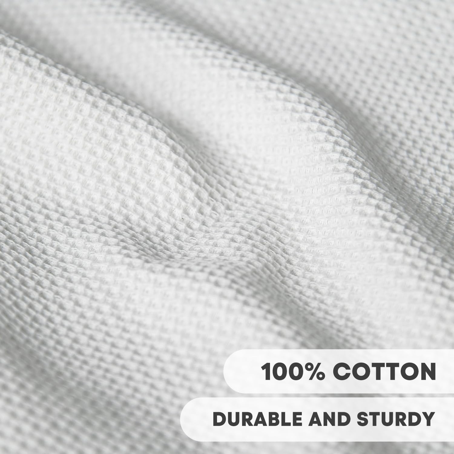 Artoid Mode 100% Cotton White Light Dark Grey Waffle Weave Kitchen Dish Cloths, 12x12 Inch Ultra Soft Absorbent Quick Drying Kitchen Dish Towels Set of 6, Multicolor