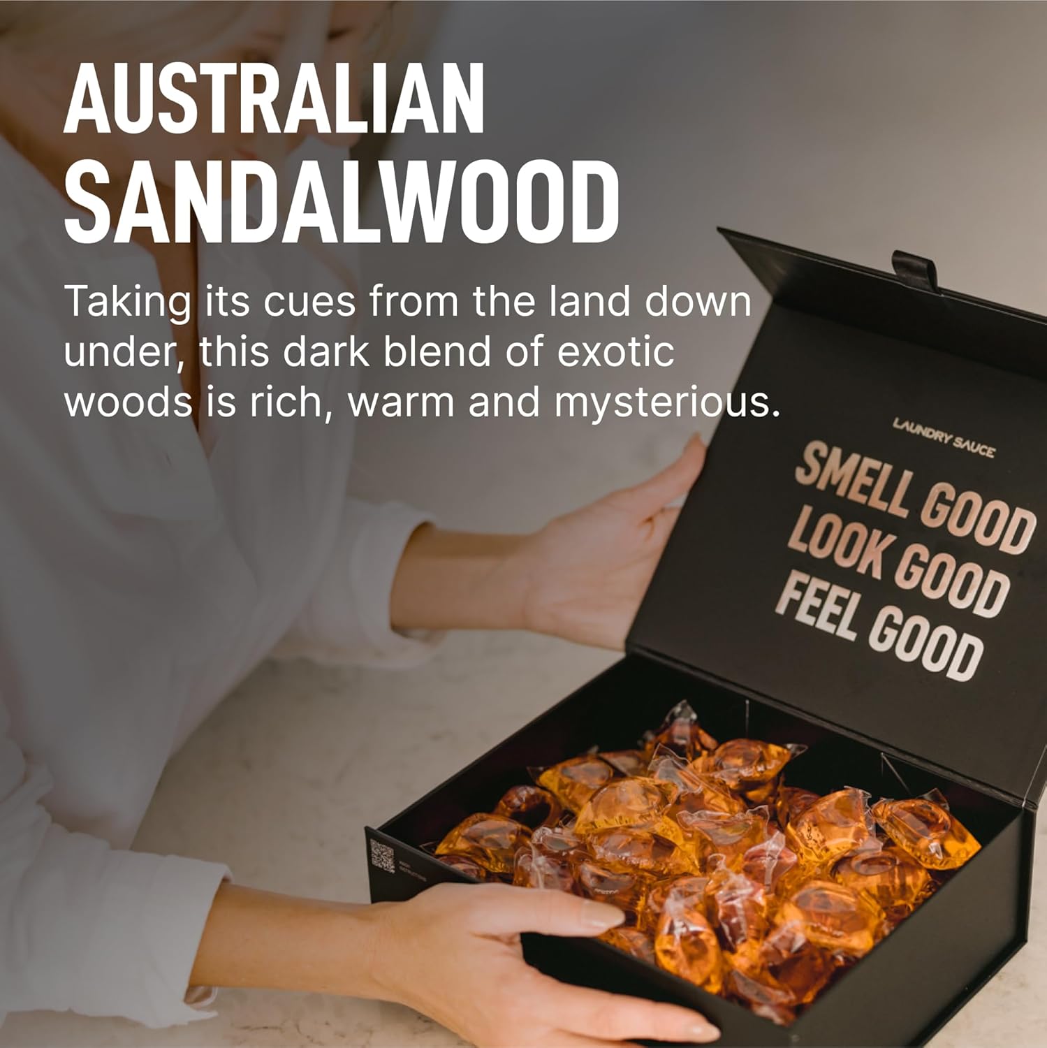 Laundry Sauce - Luxury Scented Laundry Detergent Pods & Scent Booster Bundle (Australian Sandalwood), Premium Laundry Washing Pods with High-End, Sophisticated Fragrances, Dye Free & HE Compatible