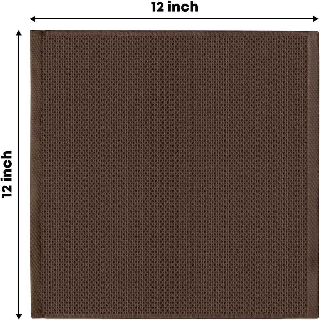Artoid Mode 100% Cotton Dark Coffee Waffle Weave Kitchen Dish Cloths, 12x12 Inch Ultra Soft Absorbent Quick Drying Kitchen Dish Towels Set of 6