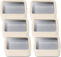 Caraway 6pc Glass Food Storage Set – 10 Cup Food Containers (6) - Ceramic Coated - Non Toxic, Non Stick with Lids - Microwave Safe - Cream