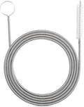 Extra-Thick Drain Brush with Stronger Spring 61-Inch Stainless Steel and Nylon Pipe Cleaner for Flexible, Curved & Slim Holes, Stronger Spring Version