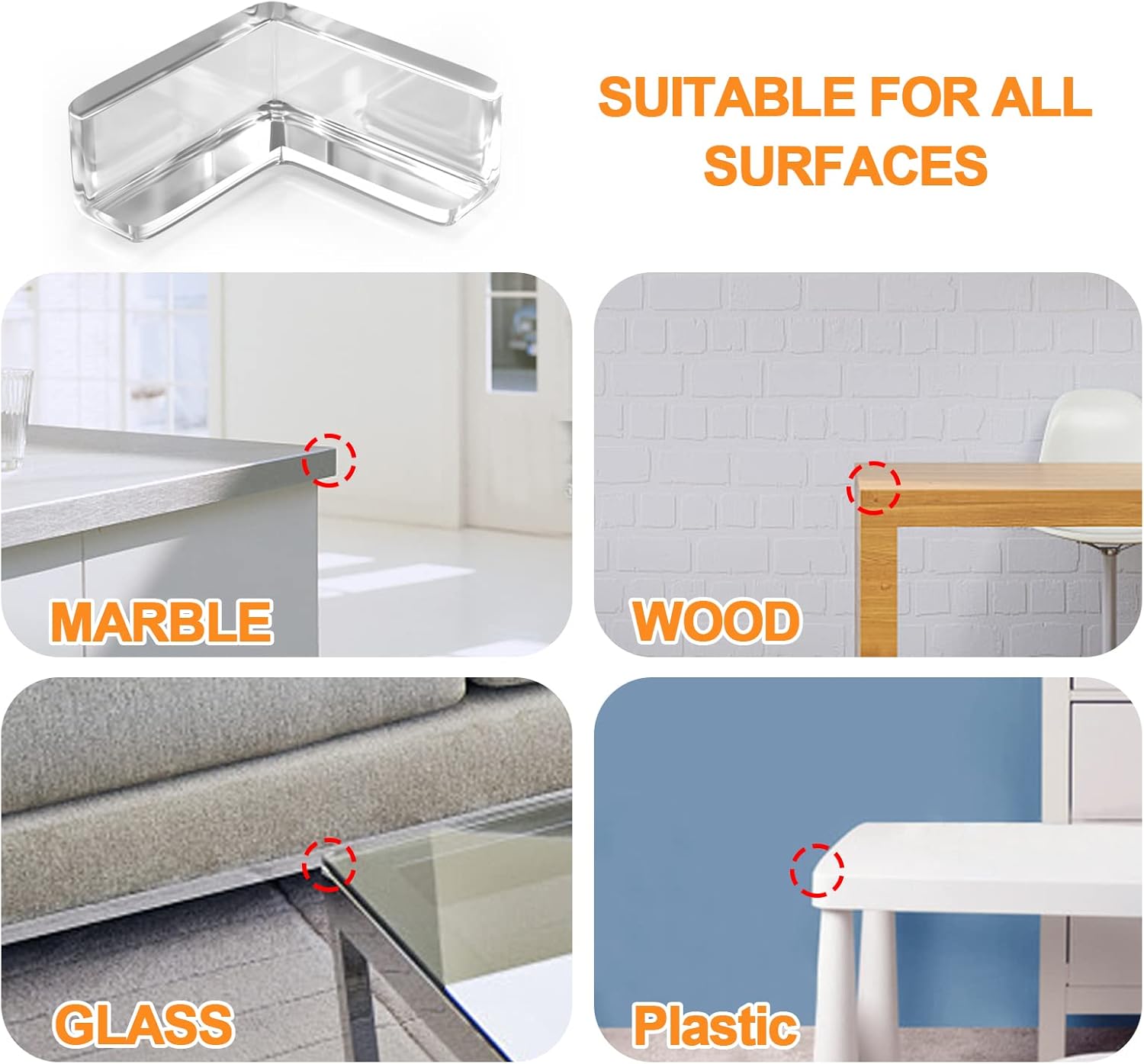 HOMREALM Baby Proofing 16 Pack Corner Protector Baby Corner Guards Furniture Corner & Edge Safety Bumpers Clear Baby Proofing Bumper Cushion for Table Furniture Sharp Corners
