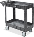 Dryser Utility Cart with Wheels, 40" x 17" Heavy Duty 550 lb. Capacity with Shelves - 2 Tier Rolling Cart with Four 5" Swivel Casters for Warehouse, Garage, Cleaning