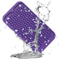 ZLR Silicone Dish Drying Mat for Kitchen Counter, Eco-Friendly Fast Dry Dish Mat, Easy Clean Multi Usage Drying Matt, Heat Resistant Trivet, 6" x 12" Extra Small, Meadow Violet