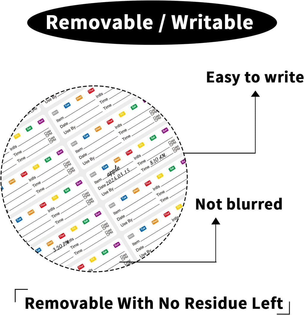 STARLIBOO Removable Multicolor Labels, Blank Stickers for Food Containers, 1x3 Inch, Waterproof, Easy Peel Off (240 Labels)