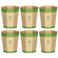 6-Pack Cardboard Trash Can – Foldable, Recyclable, Plastic-Free & Reusable Small Waste Paper Basket - Garbage Bin Perfect for Office, Bedrooms, Home, Events & Outdoor Activities (2.1 Gallon)