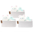 COMFY-HOMI 11.5"x7.5"x4.7" Storage Baskets for Organizing | Cotton Rope Woven Basket | Toy Storage Bin Box | Basket for Shelves, Closet Organizer Bin, Decorative Closet Shelf, 3 Pack, All white