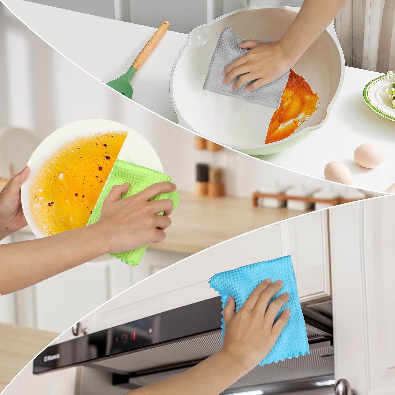 AIDEA Microfiber Glass Cleaning Cloth 12PK, Lint Free Cloth Polishing Cleaning Rags, Stainless Steel Wipes, Kitchen Dishcloths, Microfiber Towels for Car Detailing, Window, Home, 11×11"