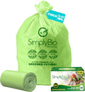 Simply Bio 13 Gallon Compostable Trash Bags Liners with Flat-Top, Thick 0.87 Mil, 49.21 Liter, 50 Bags, Tall Kitchen Food Scrap Waste Bag, ASTM D6400, US BPI and OK Compost Home Certified