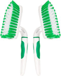 2-Pack Scrub Brush for Cleaning with Long Handle,Medium Firm Brush Bathroom Cleaning Supplies and Bathtub Cleaner and Shower Cleaning Brush,Multi-Scene Use for Kitchen or Carpet Brush,White&Green
