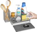 Yofidra Kitchen Sink Caddy with Instant Drying Stone, Metal Stainless Steel Dish Sponge Holder Basket for Sponges, Scrubbers, Soap, 9.5" X 5.5" X 5.7" Sink Box Organizer