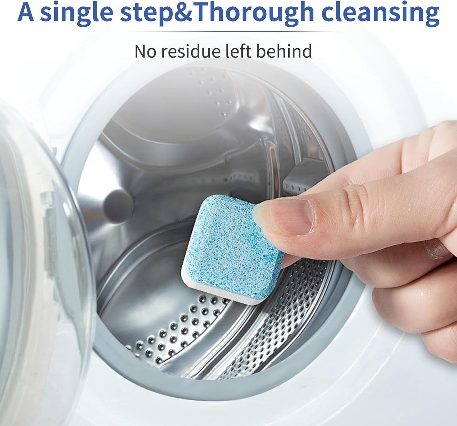 Washing Machine Cleaner Tablets - 24 Tabs (2x12 Pack), 1 Year Supply Deep Cleaning for HE Front Load & Top Load Washers, Septic Safe Eco-Friendly Deodorizer for Drum and Tub Seal
