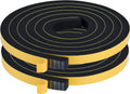 Weather Stripping Soundproof, 1/2 in x 3/8 in Weatherproof Foam Insulation Tapes, High Density Weatherstrip Seal Strips for Sliding Door Window, 2 Rolls Total 13Ft