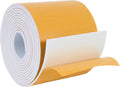 High Density Foam Weather Stripping Door Seal Strip Insulation Tape Roll for Insulating Door Frame, Window, Air Conditioner | Self Adhesive Sealing Weatherstrip (4 in x 1/16 in x 10 Ft, White)