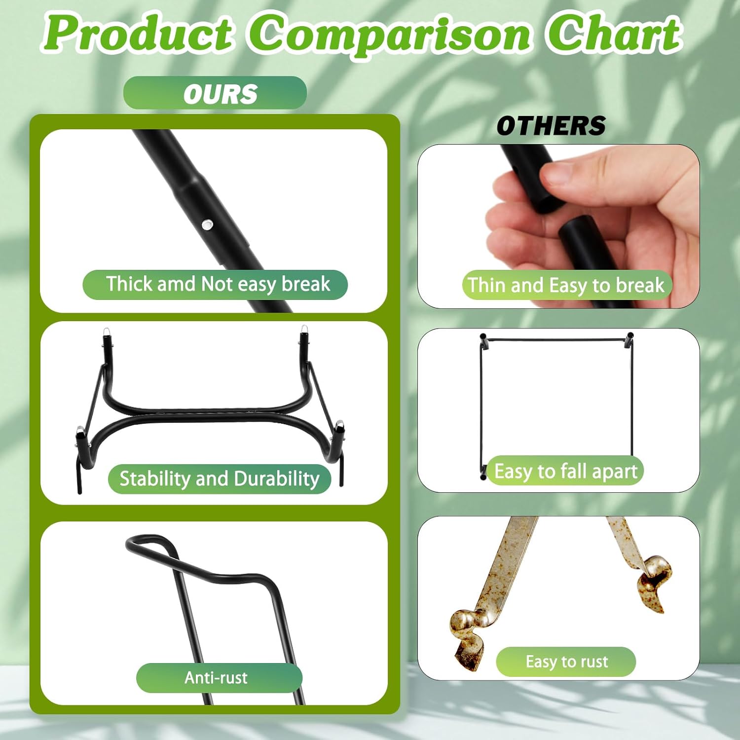 Gisafai 3 Pieces Metal Leaf Bag Holder Stand Portable Trash Bag Holder Frame Outdoor Holds 30-45 Gallons for Garden Garbage Lawn Yard Camping Leaves