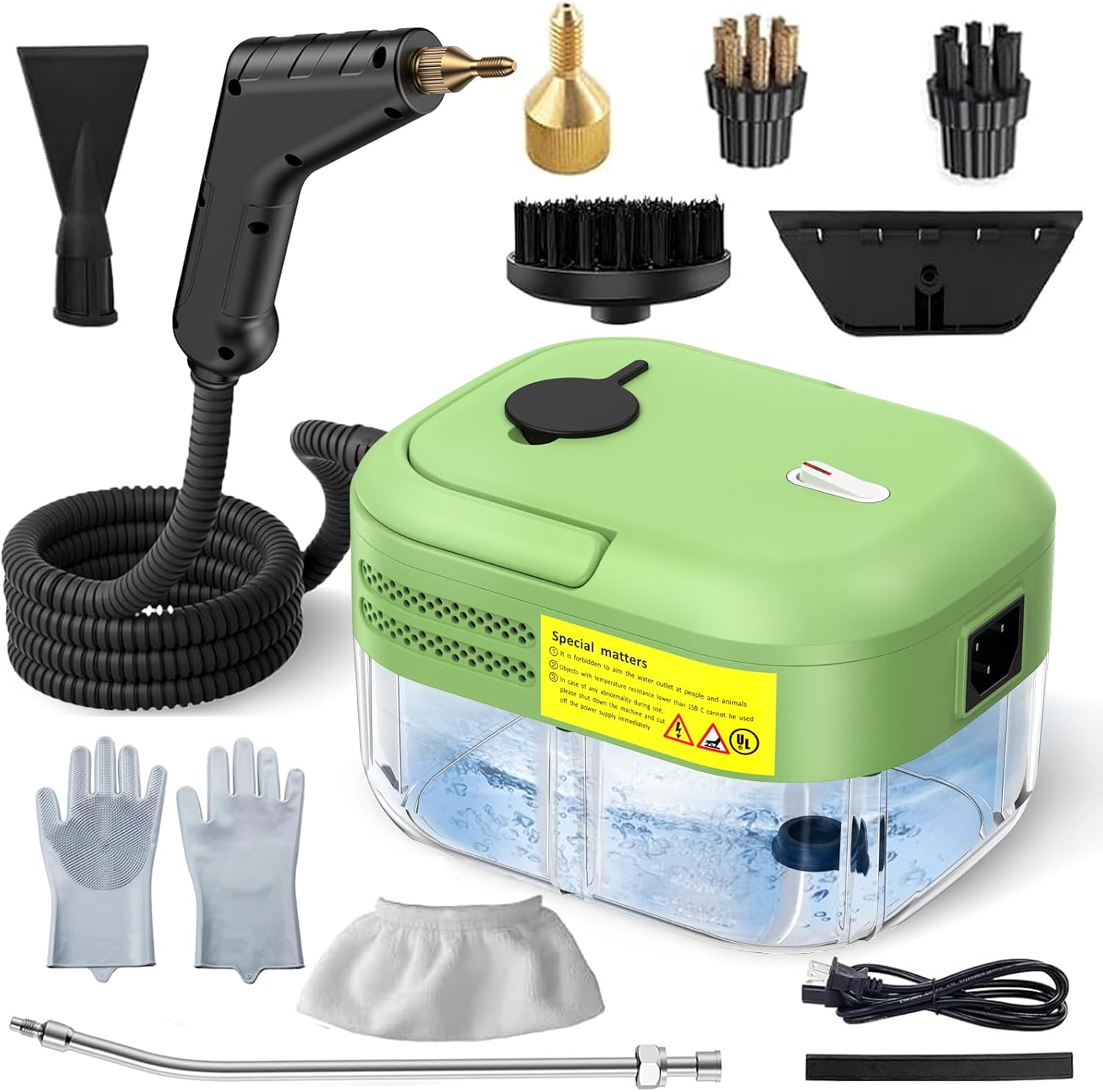 8-in-1 Handheld Steam Cleaner, 2200W High Pressure Steam Cleaner, 1.2L Portable Car Steam Cleaner for Home Kitchen, Bathroom, floor and Car Cleaning, 10s Fast Heating High Pressure Steam Cleaning