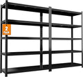 84“H Garage Shelving Heavy Duty Storage Shelves 3000 LBS Adjustable 5 Tier Metal Shelving Uints and Storage for Garage, Warehouse, Commercial, 48" W x 24" D x 84" H, 2 Packs