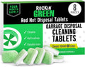 Rockin' Green Deep Cleaning and Deodorizing Tablets for Dishwashers, Washing Machines, and Garbage Disposals, Removes Odor and Residue (Garbage Disposal Cleaning Tablets, 8 Pack)