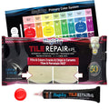 MagicEzy Tile Repair Kit: Porcelain Repair Kit - Ceramic Tile Repair Kit - Mix and Match Colors - Acrylic, Stone, Fiberglass - Wall Touch Up (Red)