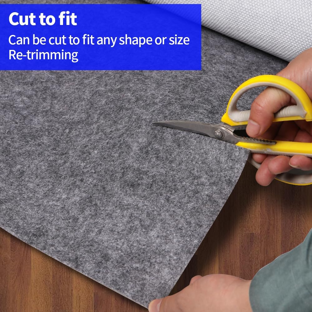 100% Waterproof Non-Slip Rug Pad 10x14 ft for Large Area Rugs Durable Felt Floor Protection pad for All Floors, Suitable for Cutting. Rug Pads Keep Rugs in Place and Provide Cushioning