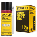 Stanley F952 Fire Block Spray Foam – (12x12oz) Fire Rated Expanding Polyurethane Foam Sealant for Gap Filling & Sealing on Doors, Windows, Walls, Pipes & Joints – Indoor/Outdoor Straw Use | 12 Pack