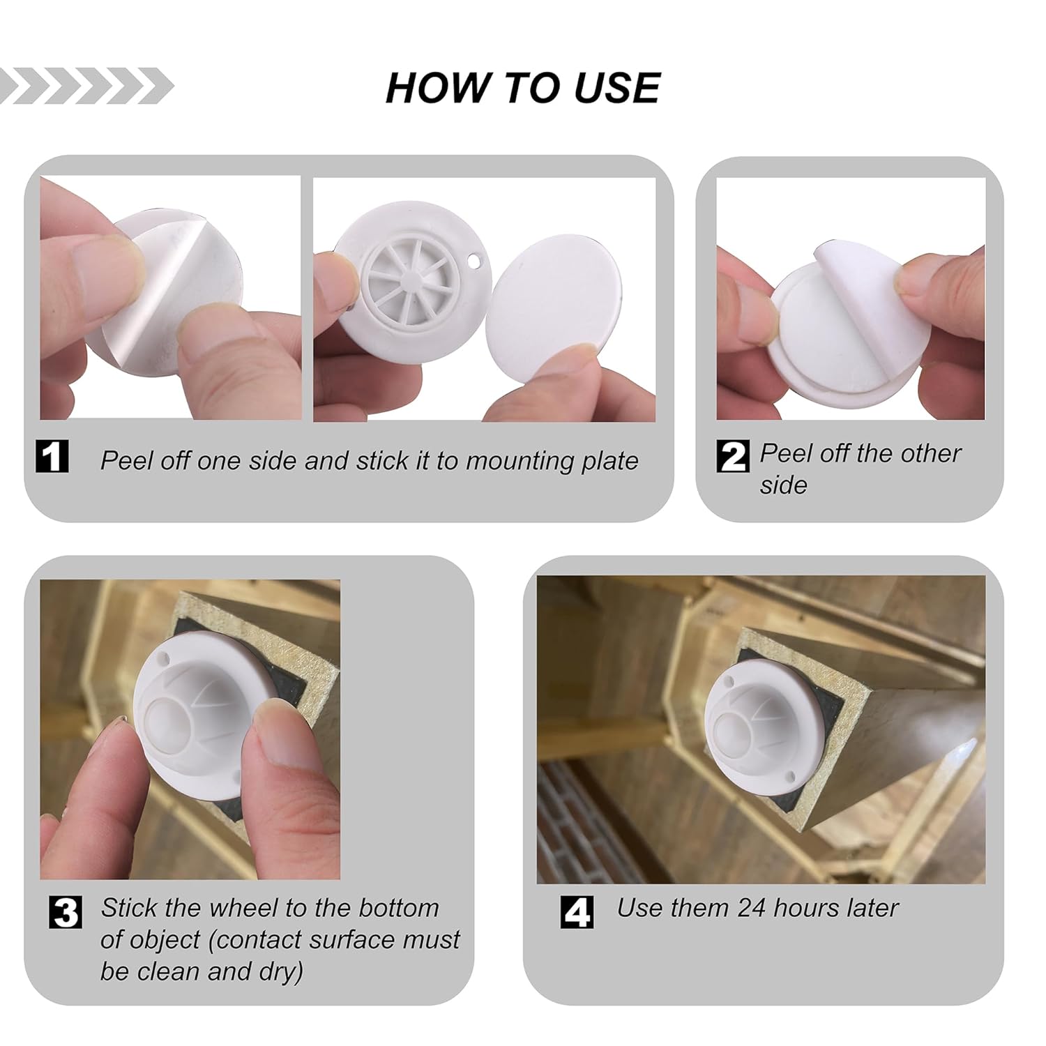 PlusRoc 16 Pack Self Adhesive Caster Wheels For Appliance, Load Capacity 14LBS Per Wheel, Mini Swivel Wheels Sliders Roller For Stand Mixers Air Fryers