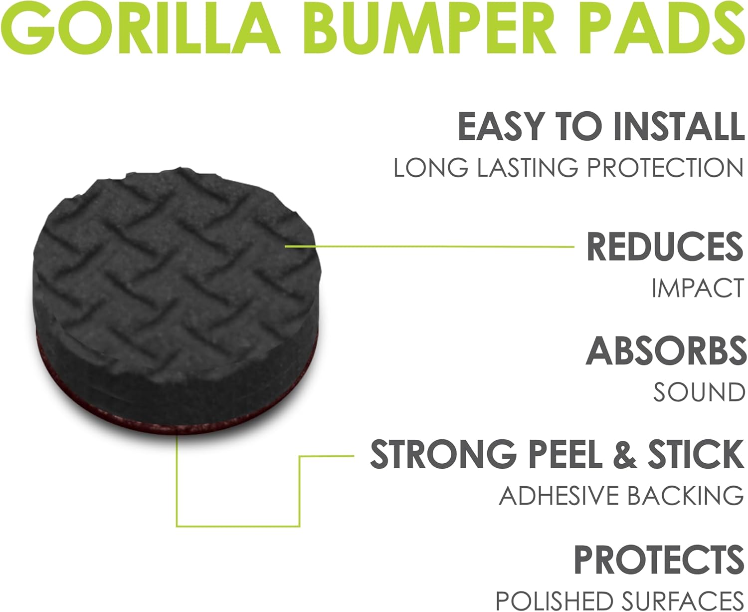 Slipstick GorillaBumperPads Premium Cabinet Door Bumpers 3/8” Round Non Slip Pads, Cabinet Stoppers, Bumpers for Drawers, Cupboards, Cutting Boards, Glass Tops, Picture Frames, 64 Gripper Dots