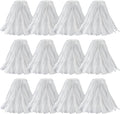 MATTHEW CLEANING Looped-Open Disposable Industrial Wet Mop Head 1.25'' Universal Headband Non-Woven Commercial Replacement for Indoor & Outdoor Use, Floor Cleaning String Mop Refill 12 Pack