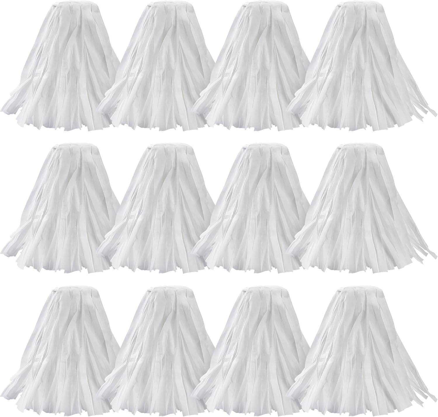 MATTHEW CLEANING Looped-Open Disposable Industrial Wet Mop Head 1.25'' Universal Headband Non-Woven Commercial Replacement for Indoor & Outdoor Use, Floor Cleaning String Mop Refill 12 Pack