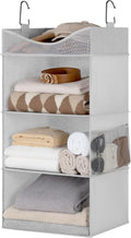 StorageWorks Hanging Closet Organizer, 3-Shelf Hanging Closet Shelves with Top Shelf, 15 ¾"W x 12" D x 31" H, Extra-Large Space, Light Grey