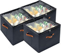 Shoe Organizer for Closet, 3 Pack Shoe Storage Bins with Clear Cover, Adjustable Dividers Fits 24-48 Pairs, Black