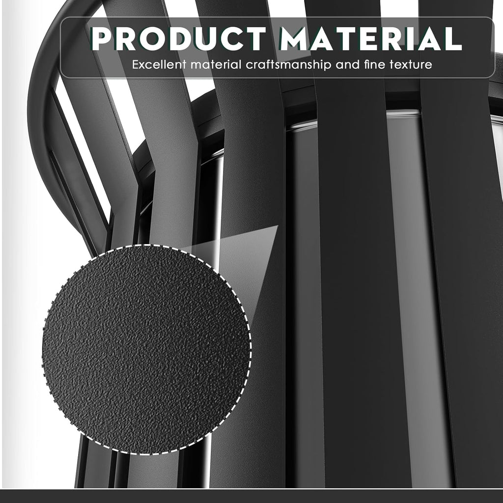Round Heavy Duty Outdoor Trash Can, Large Metal Slatted Garbage Can for All Weather Resistant, Commercial Garbage Cans, Waste Receptacle in Park, Beach, Patio (Black, Medium)