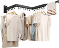 Wall Mounted Clothes Drying Rack, Collapsible Laundry Drying Rack, Retractable Foldable Drying Rack Clothing for Hanging Clothes