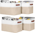 Univivi 15 inch Storage Baskets for Shelves with Handles Hard Bottom Closet Organizer Fabric Bins Large Organizer Basket for Closet Organizing (Khaki- 4 Pack )