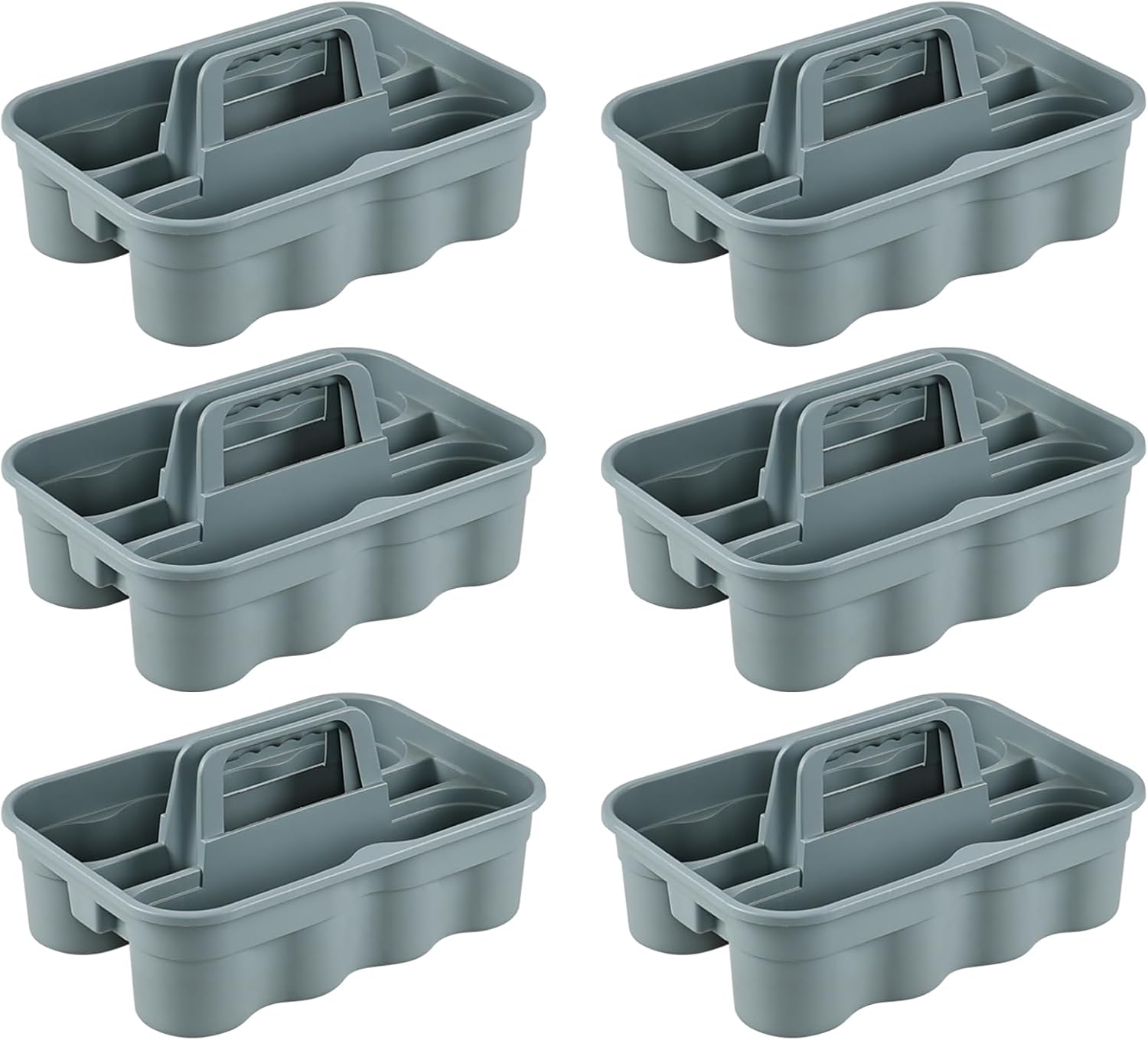 All-Purpose Cleaning Caddy, Cleaning Tool Organizer with Handle Portable Shower Caddy Basket, Grey, 6 Pack