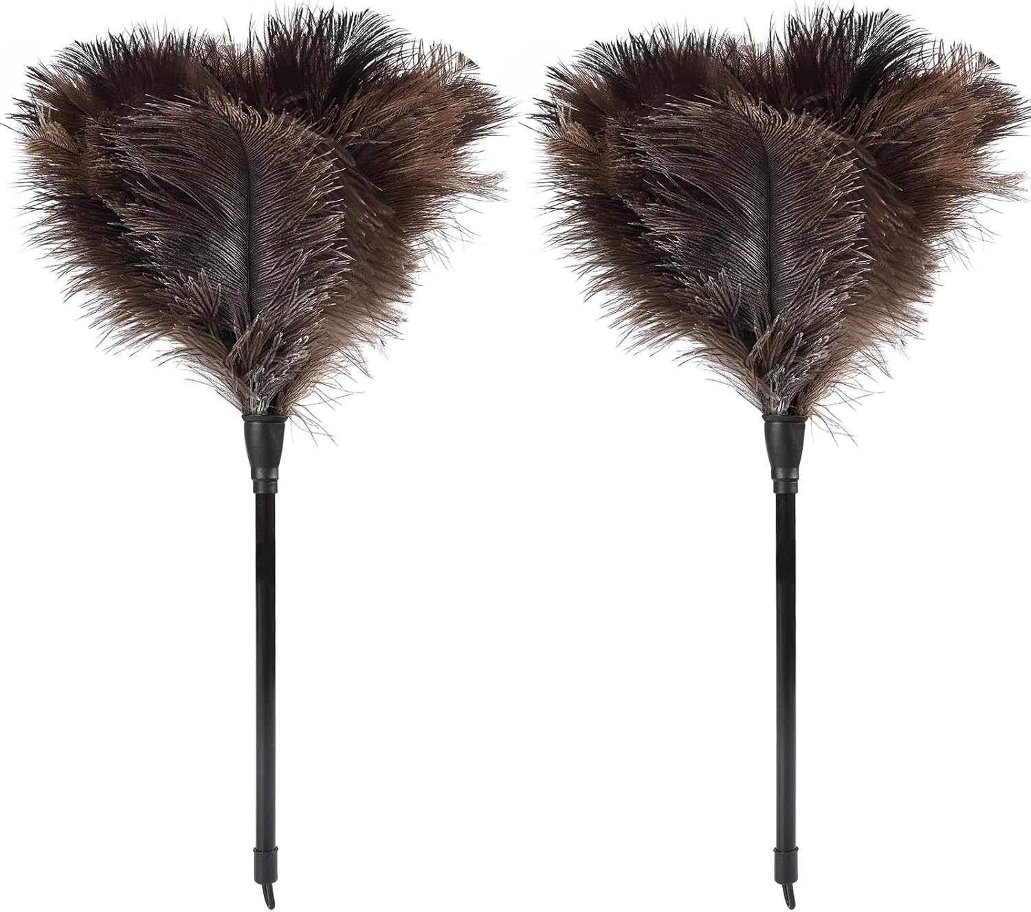 Ostrich Feather Duster-14.9 Inch Mini Natural Feathers Dusters with Plastic Handle Reusable Handheld for Cleaning Supplies Home Car Office(2pcs)